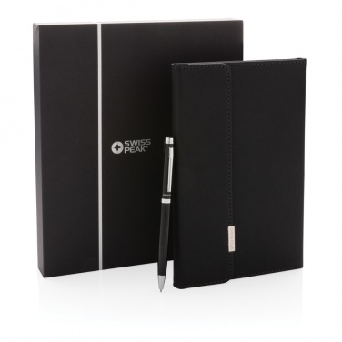 Logo trade advertising products picture of: Swiss Peak deluxe A5 notebook and pen set