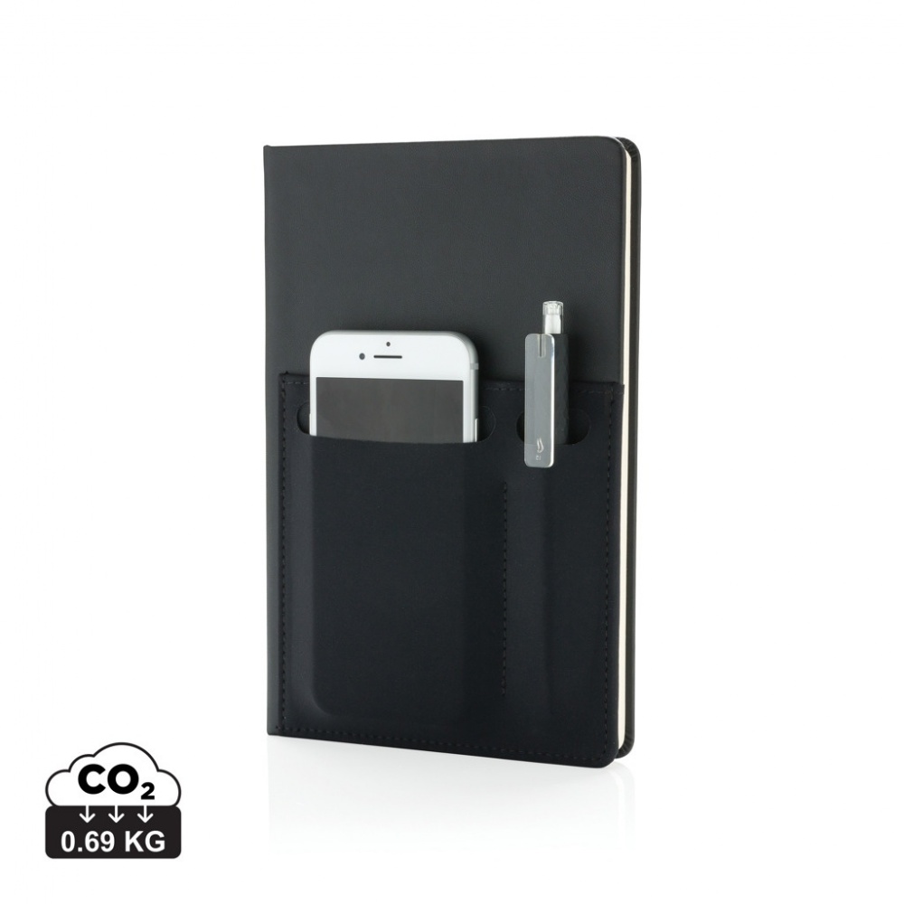 Logo trade promotional gift photo of: A5 Deluxe notebook with smart pockets