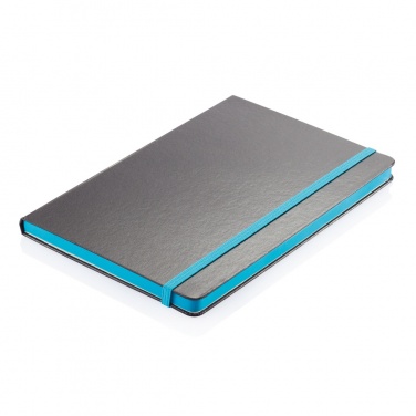 Logo trade promotional items image of: Deluxe hardcover A5 notebook with coloured side