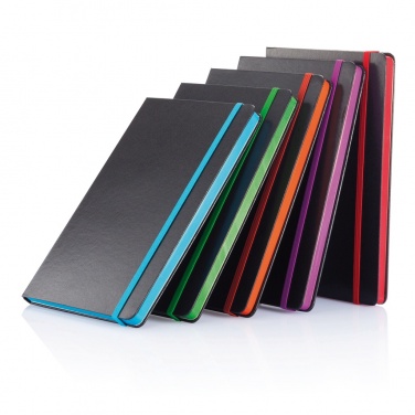 Logo trade promotional items picture of: Deluxe hardcover A5 notebook with coloured side