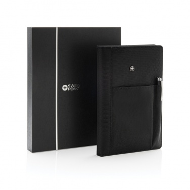 Logo trade promotional giveaways picture of: Refillable notebook and pen set