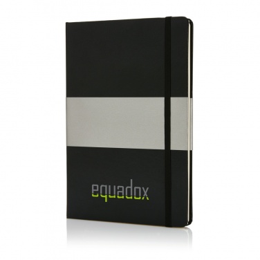 Logo trade promotional giveaways image of: Deluxe hardcover A5 notebook