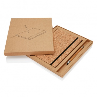 Logo trade advertising products picture of: A5 notebook with bamboo pen including stylus