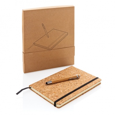 Logotrade promotional item picture of: A5 notebook with bamboo pen including stylus