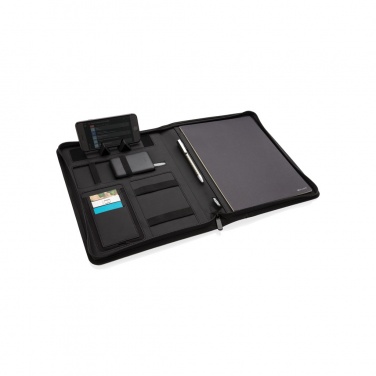 Logo trade corporate gifts image of: Air 5W wireless charging portfolio A4 w/ 5000 mAh powerbank