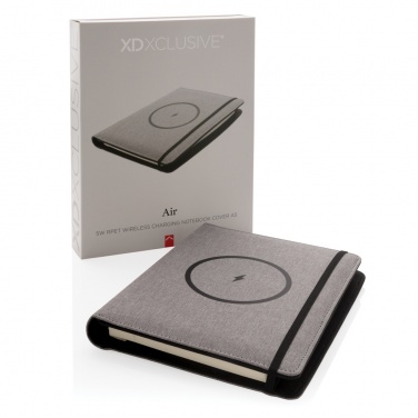 Logo trade advertising products image of: Air 5W wireless charging notebook with 5000mAh powerbank