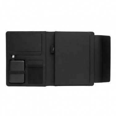 Logo trade business gift photo of: Fiko wireless charging A5 portfolio with powerbank