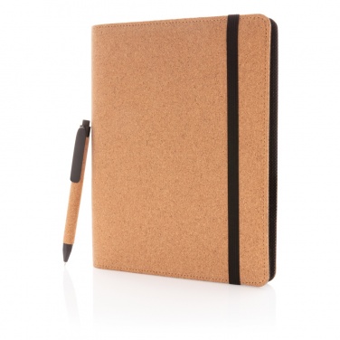 Logo trade promotional items picture of: Deluxe cork portfolio A5 with pen