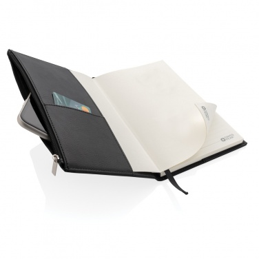 Logo trade promotional giveaways picture of: Swiss Peak A5 PU notebook with zipper pocket