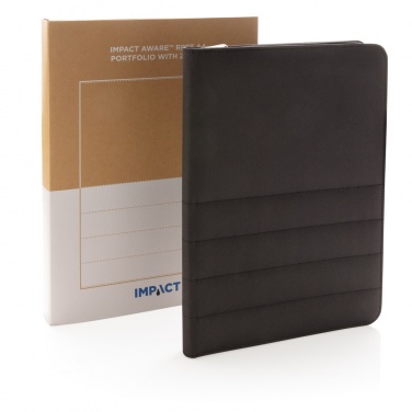 Logo trade promotional products image of: Impact AWARE™ RPET A4 portfolio with zipper