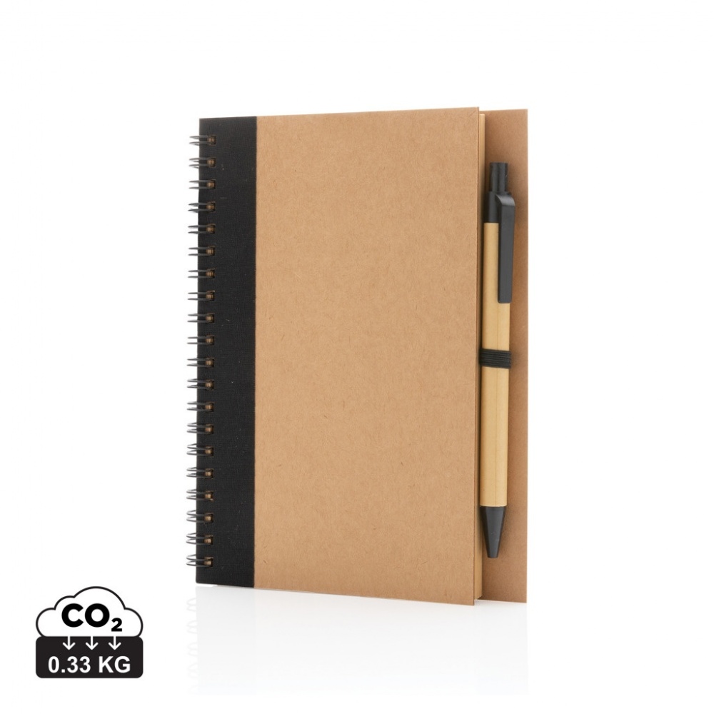 Logotrade promotional giveaway image of: Kraft spiral notebook with pen