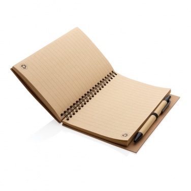 Logotrade promotional merchandise image of: Kraft spiral notebook with pen