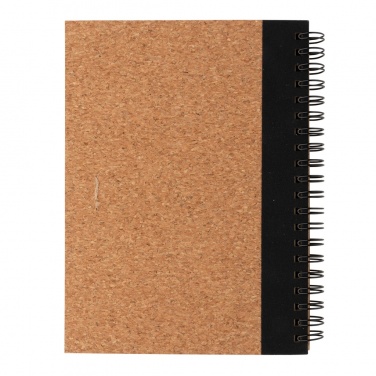 Logo trade promotional merchandise photo of: Cork spiral notebook with pen
