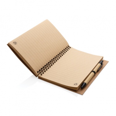 Logo trade advertising products image of: Cork spiral notebook with pen