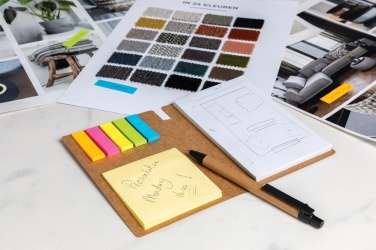 Logo trade promotional products image of: Kraft sticky notes A6 booklet with pen