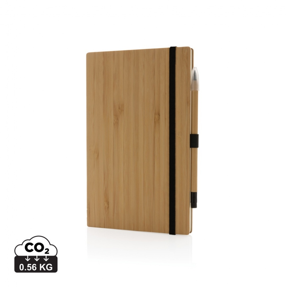 Logotrade promotional gift picture of: Bamboo notebook and infinity pencil set