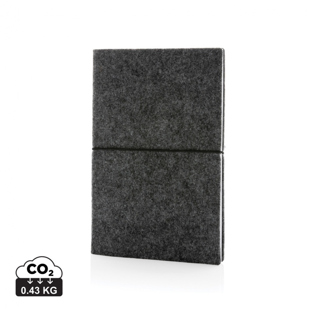 Logotrade advertising product picture of: GRS certified recycled felt A5 softcover notebook