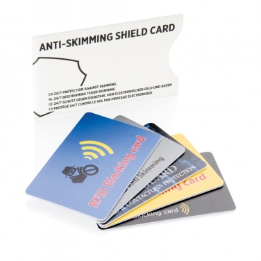 Logo trade promotional giveaways image of: Anti-skimming RFID shield card with active jamming chip