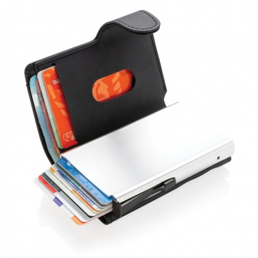 Logotrade promotional item picture of: Standard aluminium RFID cardholder with PU wallet