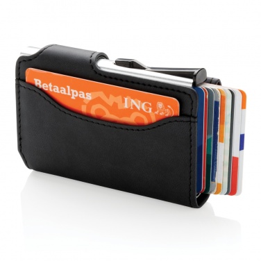 Logo trade advertising products image of: Standard aluminium RFID cardholder with PU wallet