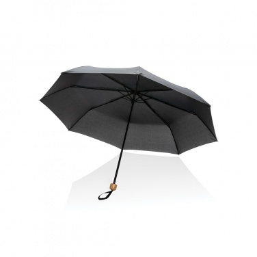 Logo trade business gift photo of: 20.5" Impact AWARE™ RPET 190T Pongee bamboo mini umbrella