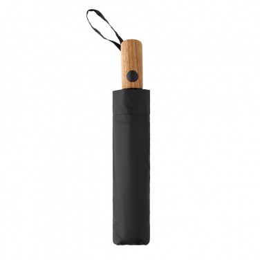 Logo trade promotional product photo of: Kaycey 21" AWARE™ RPET Acacia wood mini auto open umbrella