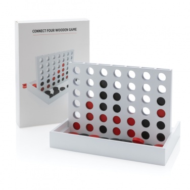 Logo trade promotional merchandise image of: Connect four wooden game