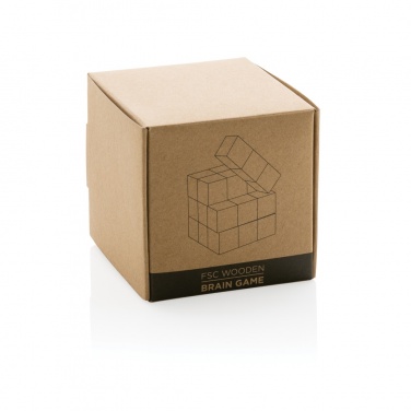 Logo trade promotional items image of: Wooden brain game in canvas pouch