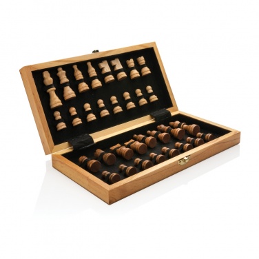 Logo trade promotional giveaways picture of: Luxury wooden foldable chess set