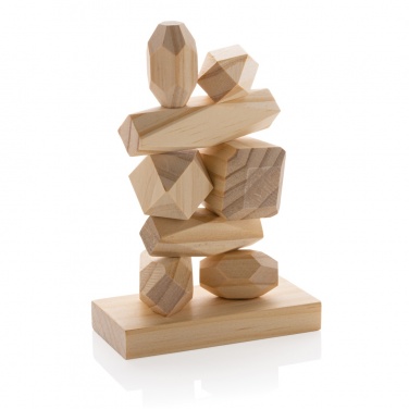 Logotrade advertising products photo of: Ukiyo Crios wooden balancing rocks in pouch