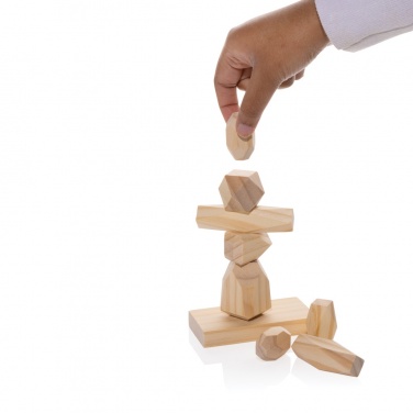 Logo trade promotional products image of: Ukiyo Crios wooden balancing rocks in pouch