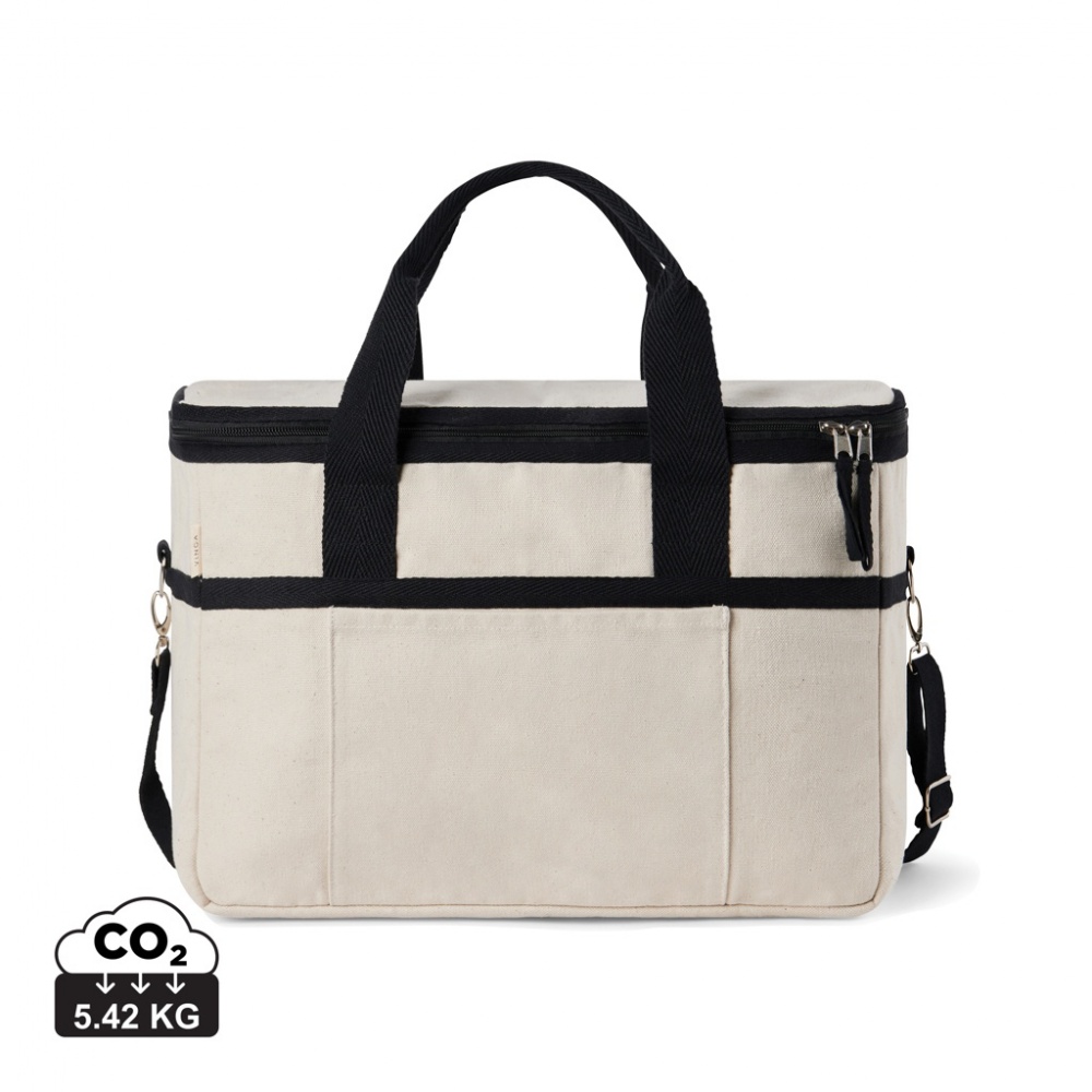 Logo trade promotional gift photo of: VINGA Volonne AWARE™ recycled canvas cooler basket