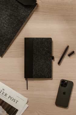 Logo trade promotional gifts picture of: VINGA Albon GRS recycled felt notebook