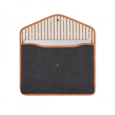 Logo trade promotional gift photo of: VINGA Bosler GRS recycled canvas 16" laptop sleeve