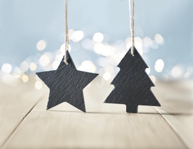 Logotrade promotional item image of: Slate xmas hanger star