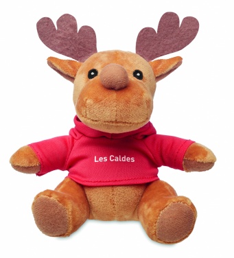 Logo trade promotional giveaway photo of: Plush reindeer with hoodie