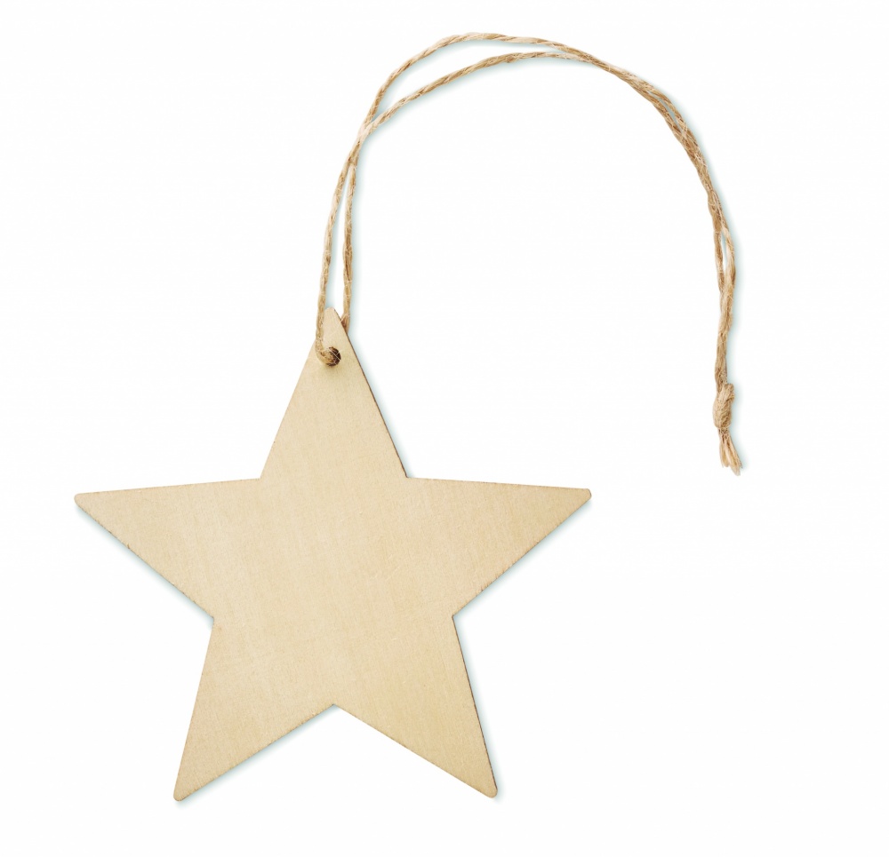 Logo trade business gift photo of: Wooden star shaped hanger