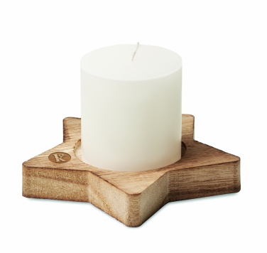 Logo trade advertising product photo of: Candle on star wooden base