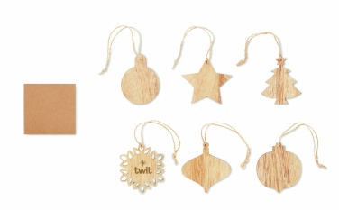 Logotrade advertising product picture of: Set of wooden Xmas ornaments