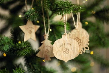Logotrade corporate gift picture of: Set of wooden Xmas ornaments