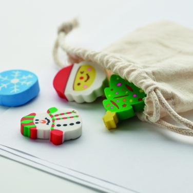 Logo trade corporate gift photo of: Set of 4 Christmas erasers