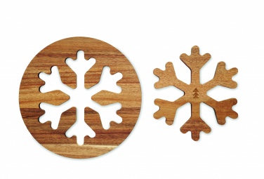 Logo trade advertising products image of: Acacia wooden pot holders set