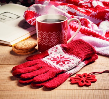 Logo trade promotional items picture of: Winter gift mug and gloves set