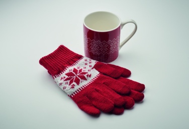 Logo trade promotional merchandise picture of: Winter gift mug and gloves set