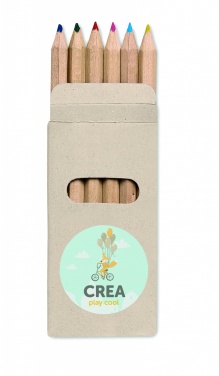 Logo trade promotional products image of: 6 coloured pencils in box