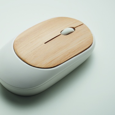 Logo trade advertising products picture of: Wireless mouse in bamboo