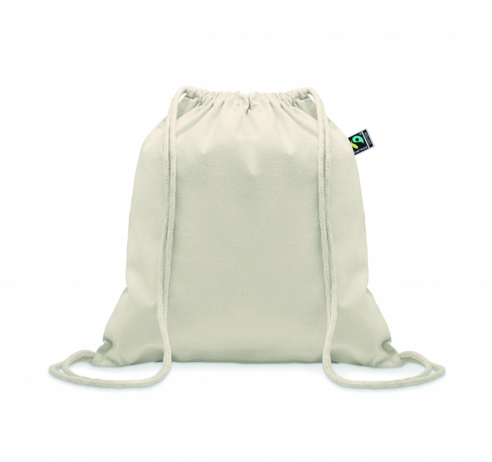 Logo trade promotional products image of: Drawstring bag Fairtrade
