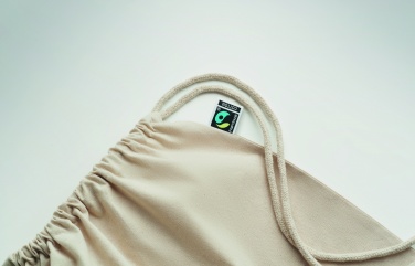 Logo trade promotional products image of: Drawstring bag Fairtrade