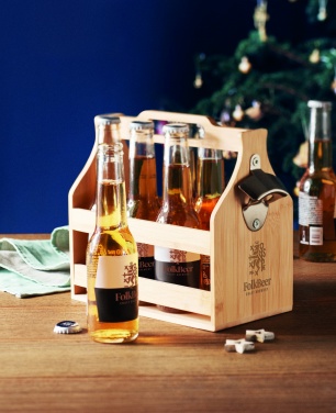 Logo trade promotional giveaways image of: 6 beer crate in bamboo