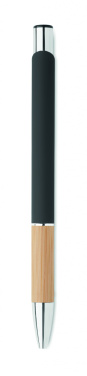 Logotrade promotional giveaway image of: Ballpoint pen made of aluminum with a bamboo grip